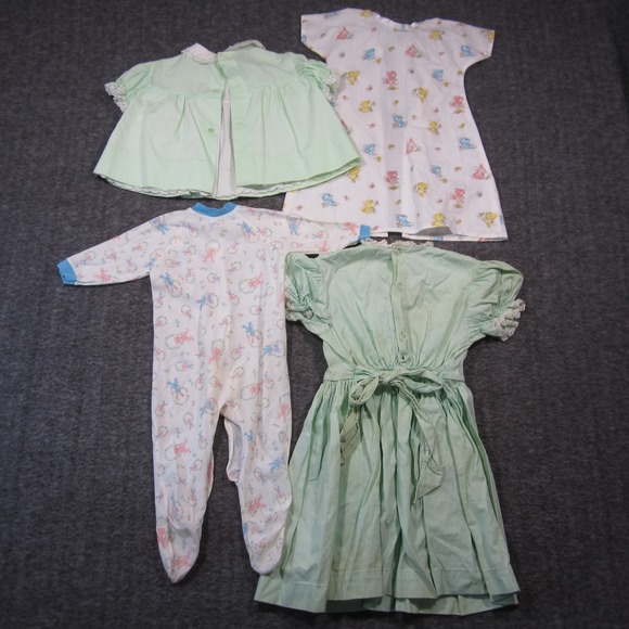 Vintage Baby Clothes Lot Outfit Cute Colorful‎ Classic Heirloom Handmade 70s 80s - Picture 6 of 14